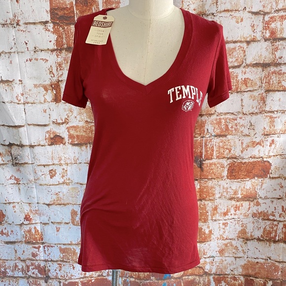 redshirt Tops - Temple university owls v neck t shirt medium Nwt